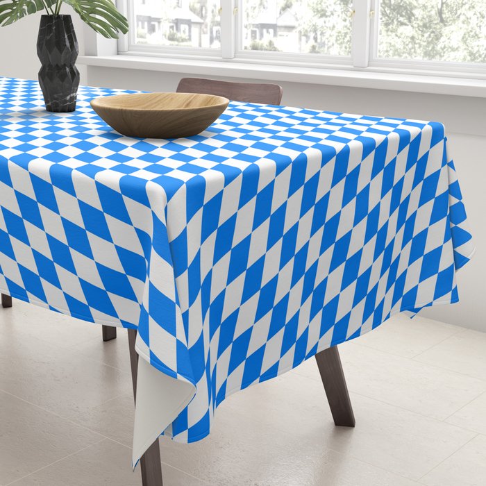 Bavarian Blue and White Diamond Flag Pattern Tablecloth Gallery Image 3