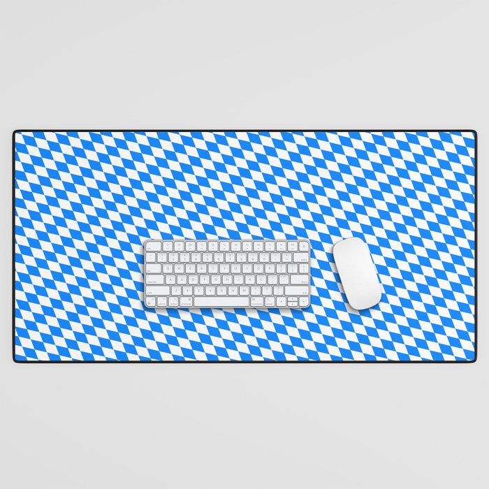 Bavarian Blue and White Diamond Flag Pattern Desk Mat Gallery Image 1