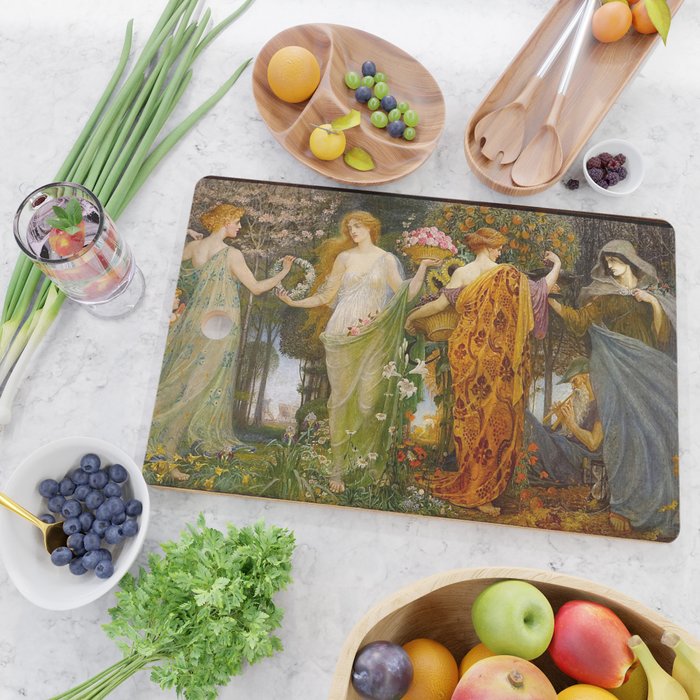 A Masque of Four Seasons by Walter Crane Cutting Board Gallery Image 2