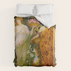 A Masque of Four Seasons by Walter Crane Duvet Cover Gallery Image 6