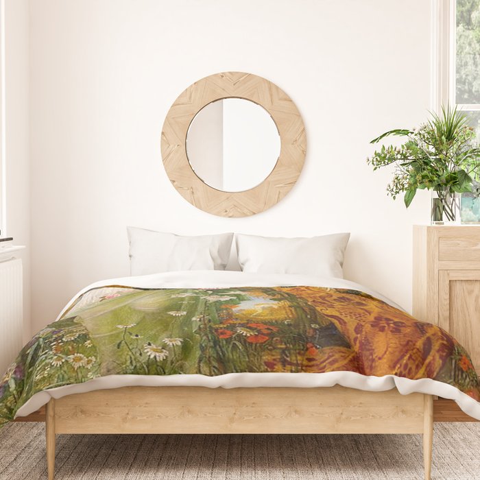 A Masque of Four Seasons by Walter Crane Duvet Cover Gallery Image 3
