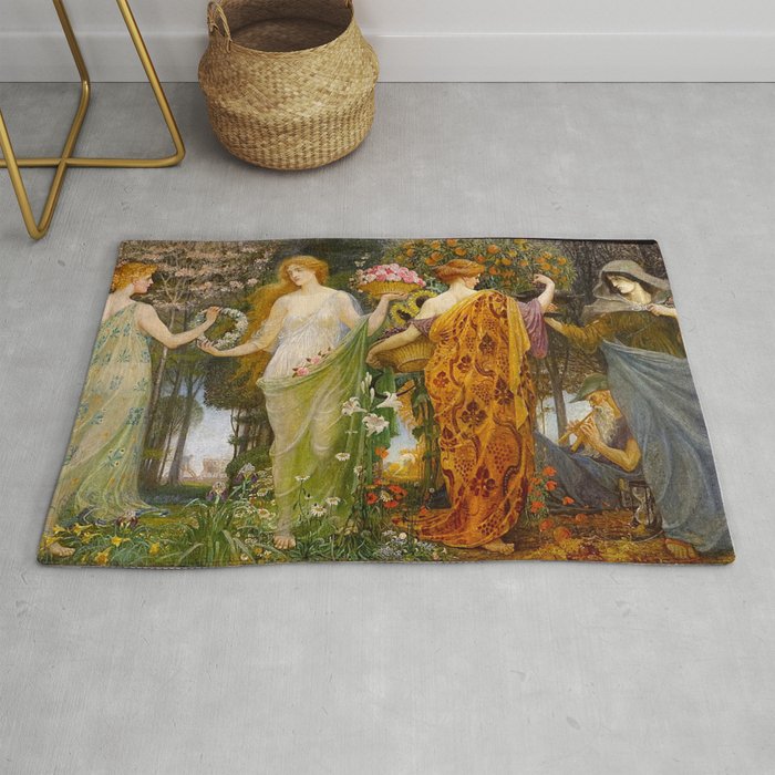 A Masque of Four Seasons by Walter Crane Rug Gallery Image 1