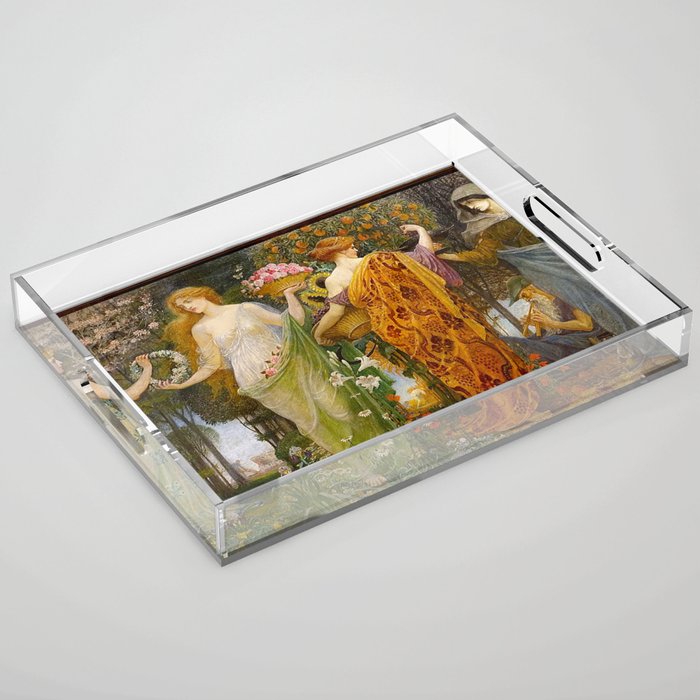 A Masque of Four Seasons by Walter Crane Acrylic Tray Gallery Image 1