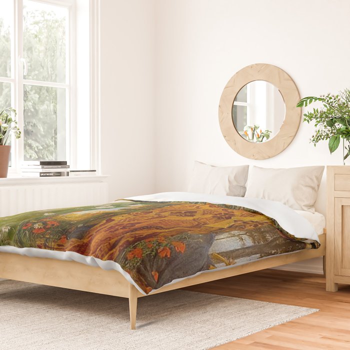 A Masque of Four Seasons by Walter Crane Duvet Cover Gallery Image 2
