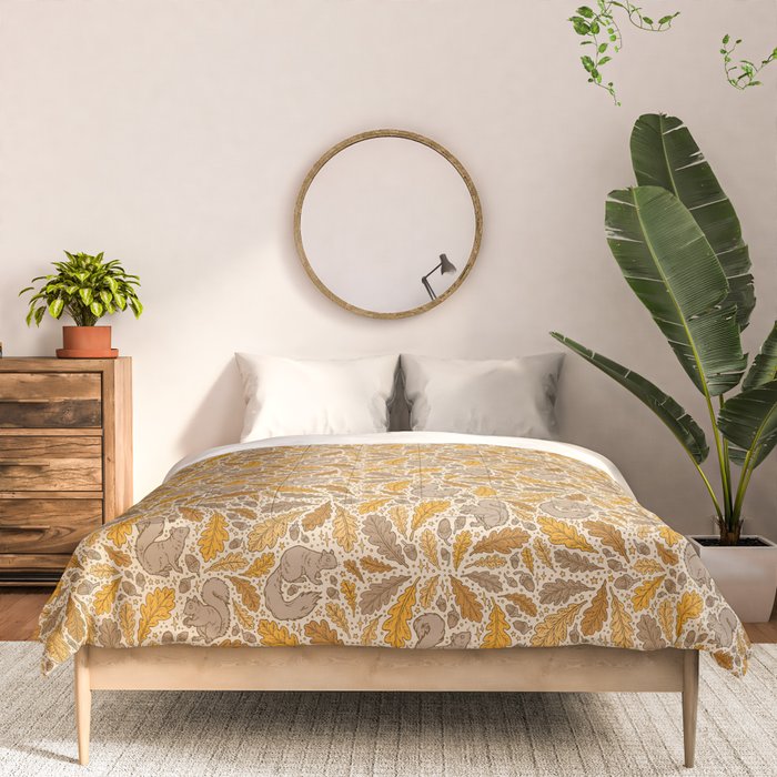 Oak & Squirrels | Autumn Yellows Palette Comforter Gallery Image 3