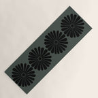 Retro Daisy Abstract IX Earthy Green Bold Floral Yoga Mat Gallery Image 1