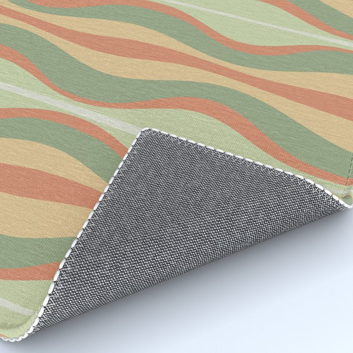 Hourglass Midcentury Modern Abstract Pattern in Sage Green and Apricot Rug Gallery Image 4