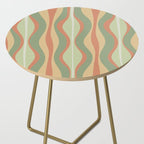 Hourglass Midcentury Modern Abstract Pattern in Sage Green and Apricot Side Table Gallery Image 2