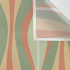 Hourglass Midcentury Modern Abstract Pattern in Sage Green and Apricot Wall Tapestry Gallery Image 3