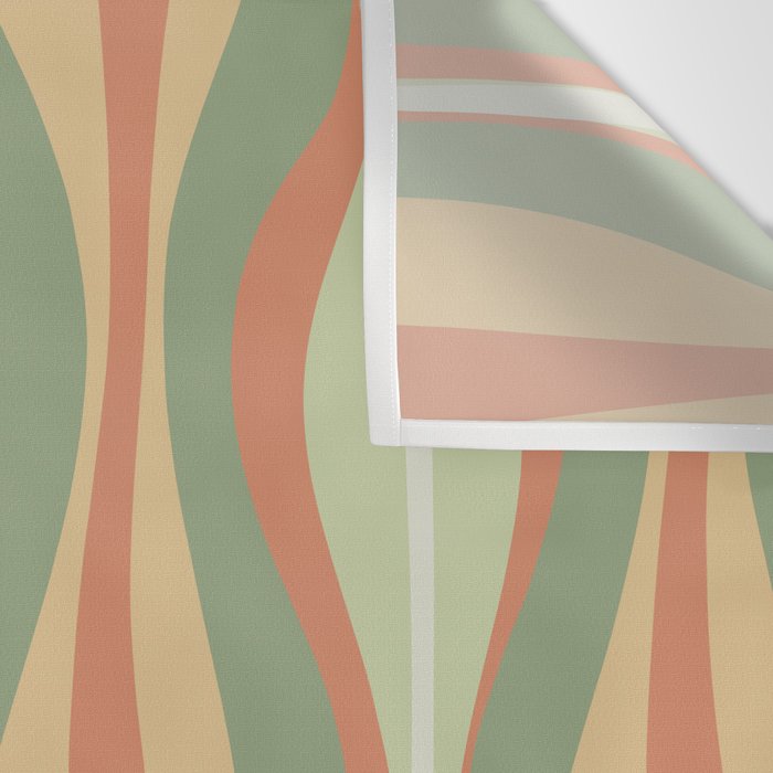Hourglass Midcentury Modern Abstract Pattern in Sage Green and Apricot Wall Tapestry Gallery Image 3