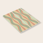 Hourglass Midcentury Modern Abstract Pattern in Sage Green and Apricot Notebook Gallery Image 2