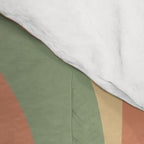 Hourglass Midcentury Modern Abstract Pattern in Sage Green and Apricot Comforter Gallery Image 4