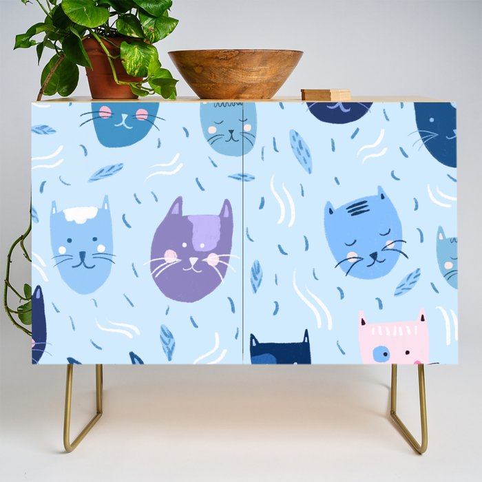 Little blue cats Credenza Gallery Image 1