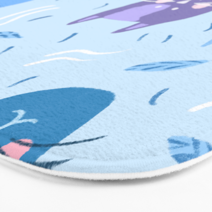 Little blue cats Bath Mat Gallery Image 3