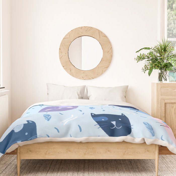 Little blue cats Duvet Cover Gallery Image 3
