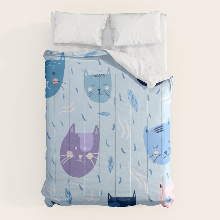 Little blue cats Comforter Gallery Image 1