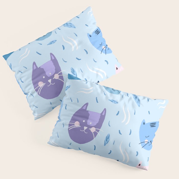 Little blue cats Pillow Sham Gallery Image 3