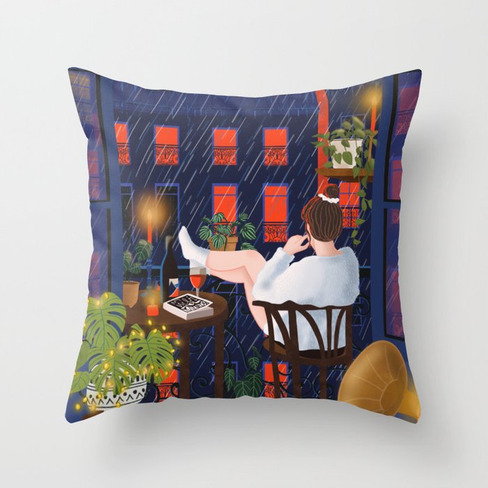 Rainy night Throw Pillow Gallery Image 6
