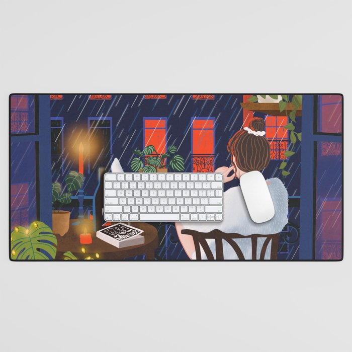 Rainy night Desk Mat Gallery Image 1