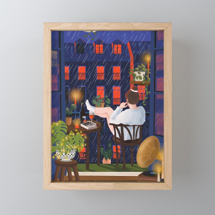 Rainy night Mini Art Print Gallery Image 1
