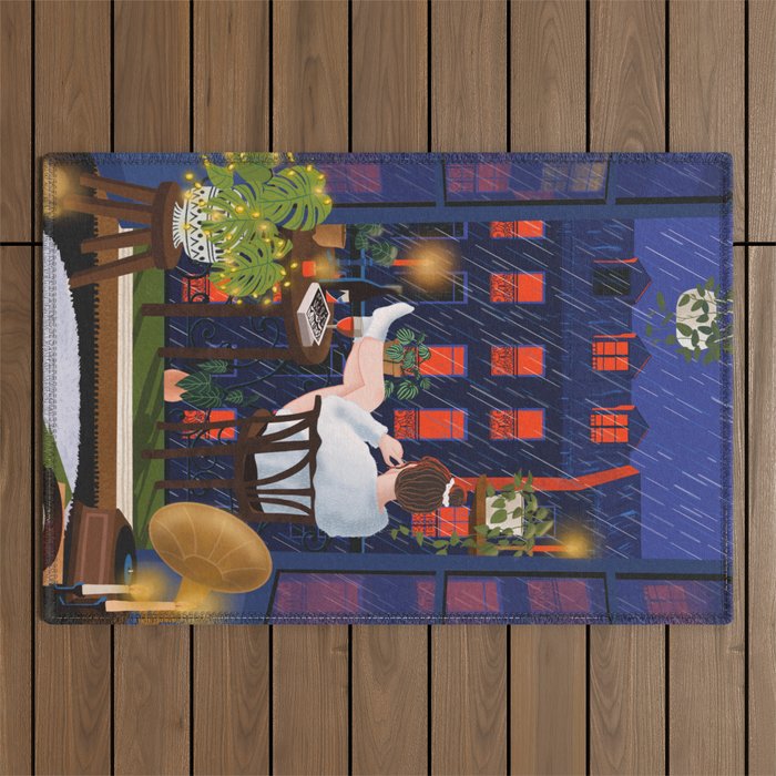 Rainy night Outdoor Rug Gallery Image 1