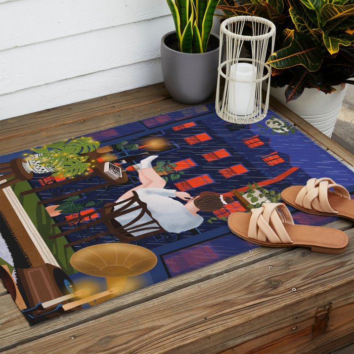 Rainy night Outdoor Rug Gallery Image 2