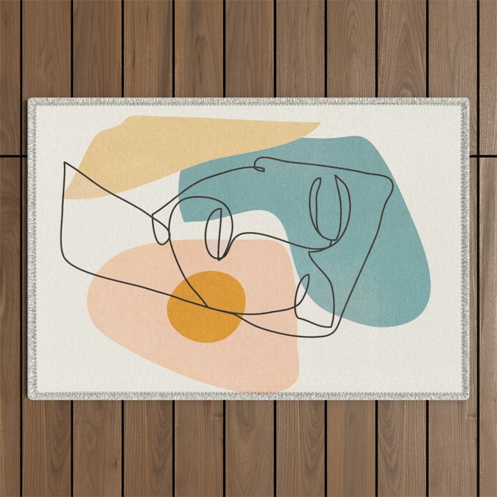 Abstract Face 25 Outdoor Rug Gallery Image 1