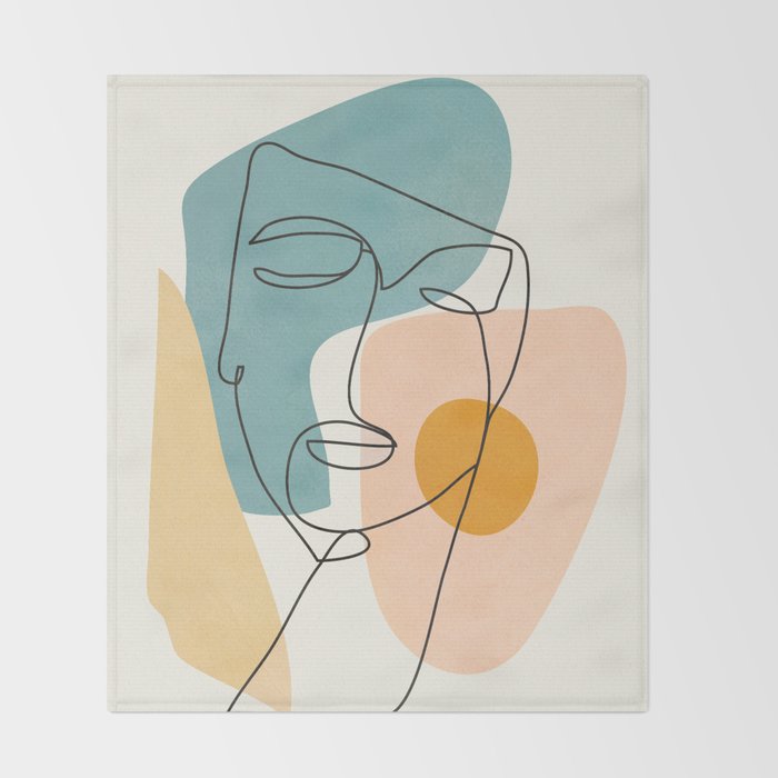 Abstract Face 25 Throw Blanket Gallery Image 2