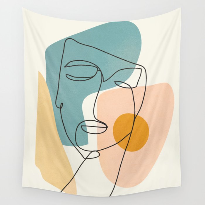 Abstract Face 25 Wall Tapestry Gallery Image 1