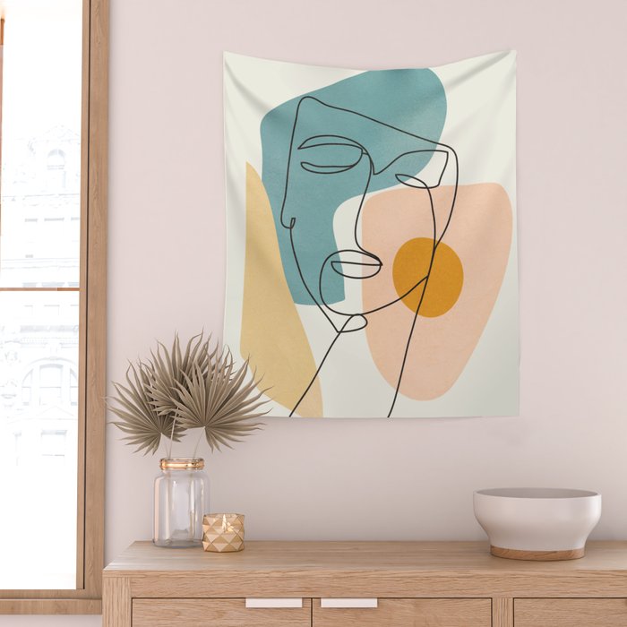 Abstract Face 25 Wall Tapestry Gallery Image 2