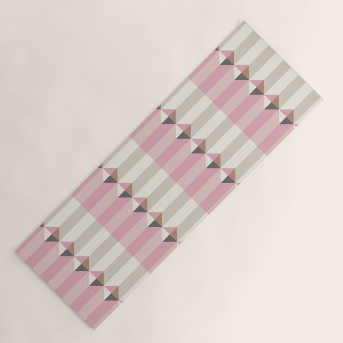 Soft Geometric Blush Pattern Yoga Mat Gallery Image 1
