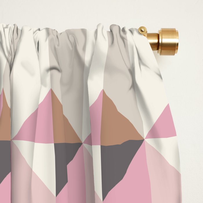 Soft Geometric Blush Pattern Window Curtain Gallery Image 2