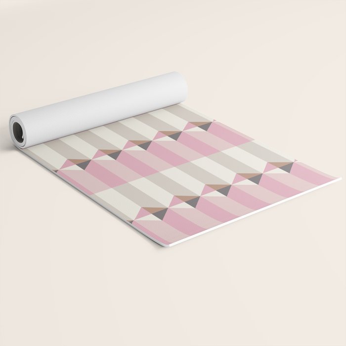 Soft Geometric Blush Pattern Yoga Mat Gallery Image 2
