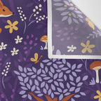 Foxes Playing in a Purple Forest Wall Tapestry Gallery Image 3