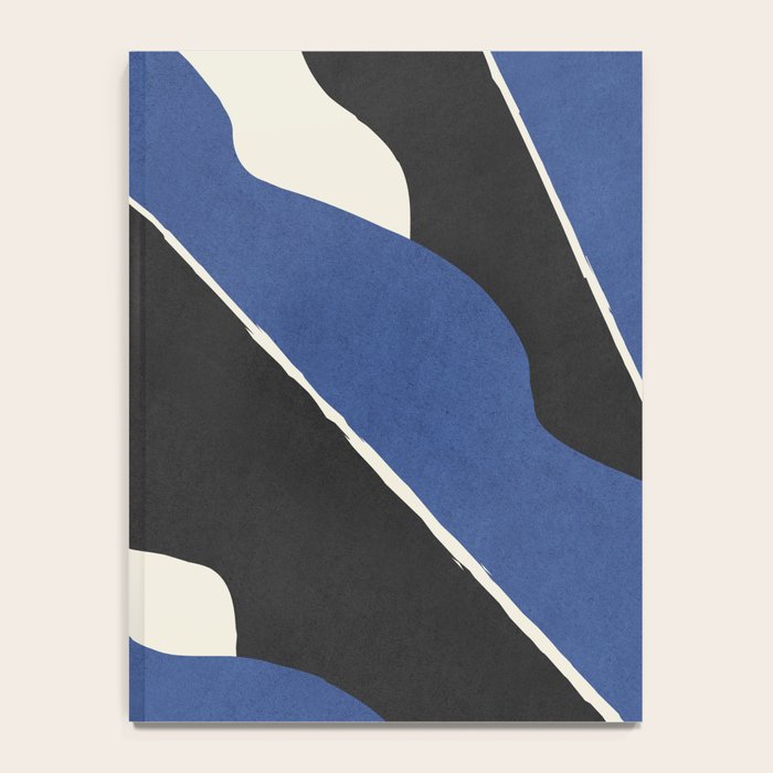 Color Block Abstract Leaf - Blue Black  Notebook Gallery Image 4