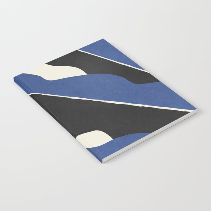Color Block Abstract Leaf - Blue Black  Notebook Gallery Image 2