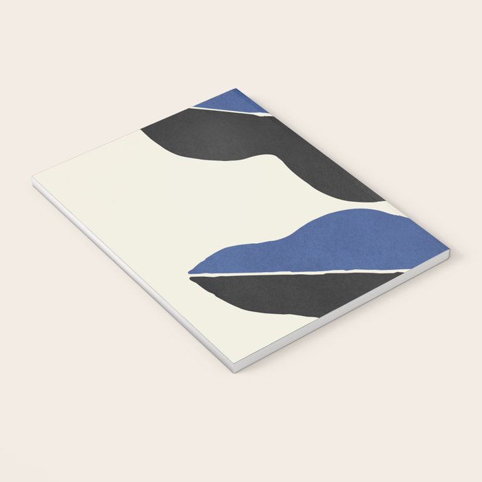 Color Block Abstract Leaf - Blue Black  Notebook Gallery Image 3