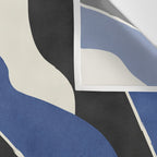 Color Block Abstract Leaf - Blue Black  Wall Tapestry Gallery Image 3