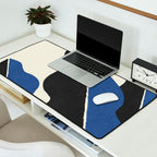 Color Block Abstract Leaf - Blue Black  Desk Mat Gallery Image 2