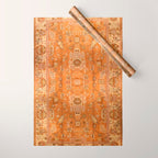 Antique Turkish Oushak Rug Print Wrapping Paper Gallery Image 1