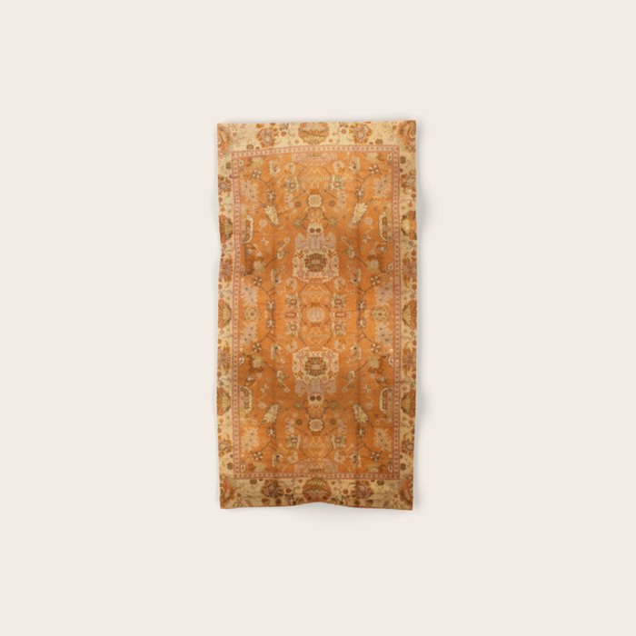 Antique Turkish Oushak Rug Print Bath Towel Gallery Image 1