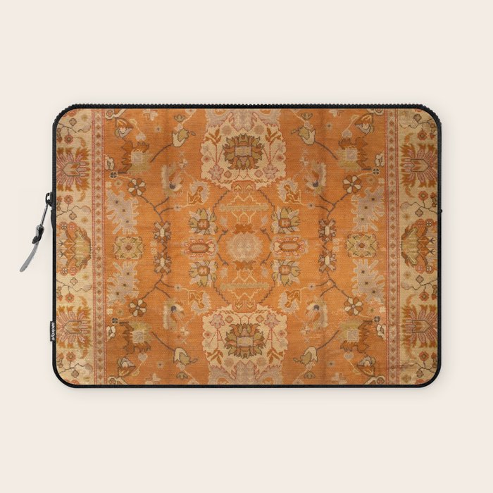 Antique Turkish Oushak Rug Print Laptop Sleeve Gallery Image 1