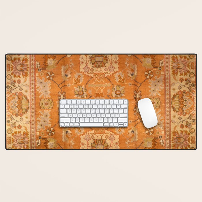 Antique Turkish Oushak Rug Print Desk Mat Gallery Image 1