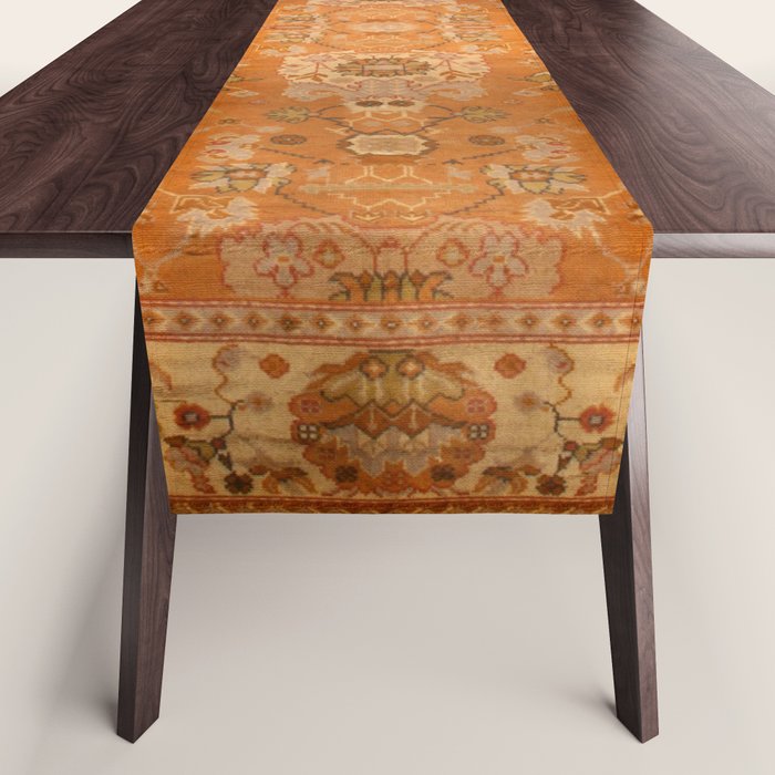 Antique Turkish Oushak Rug Print Table Runner Gallery Image 1