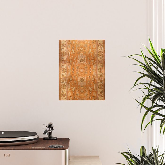 Antique Turkish Oushak Rug Print Poster Gallery Image 2
