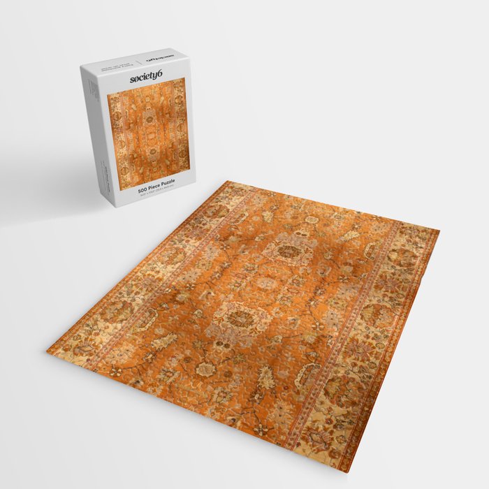 Antique Turkish Oushak Rug Print Jigsaw Puzzle Gallery Image 2