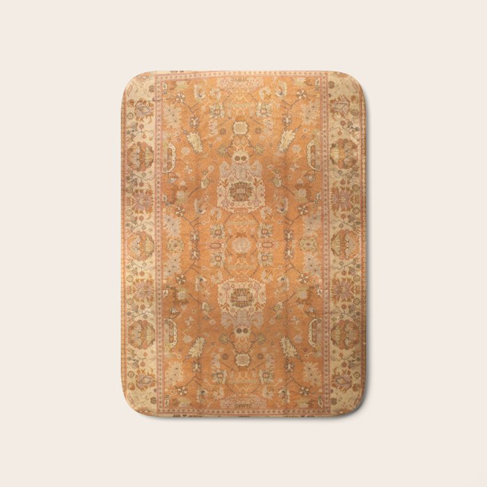 Antique Turkish Oushak Rug Print Bath Mat Gallery Image 1