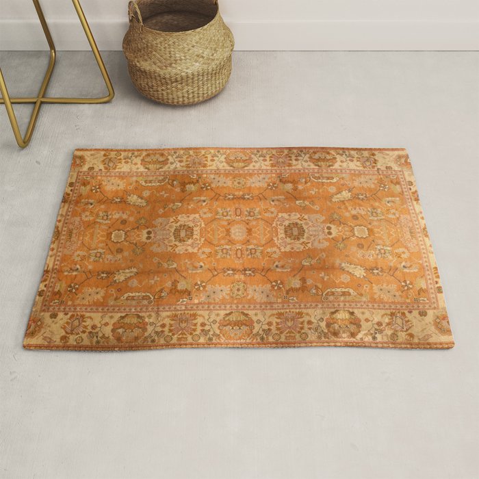 Antique Turkish Oushak Rug Print Rug Gallery Image 1