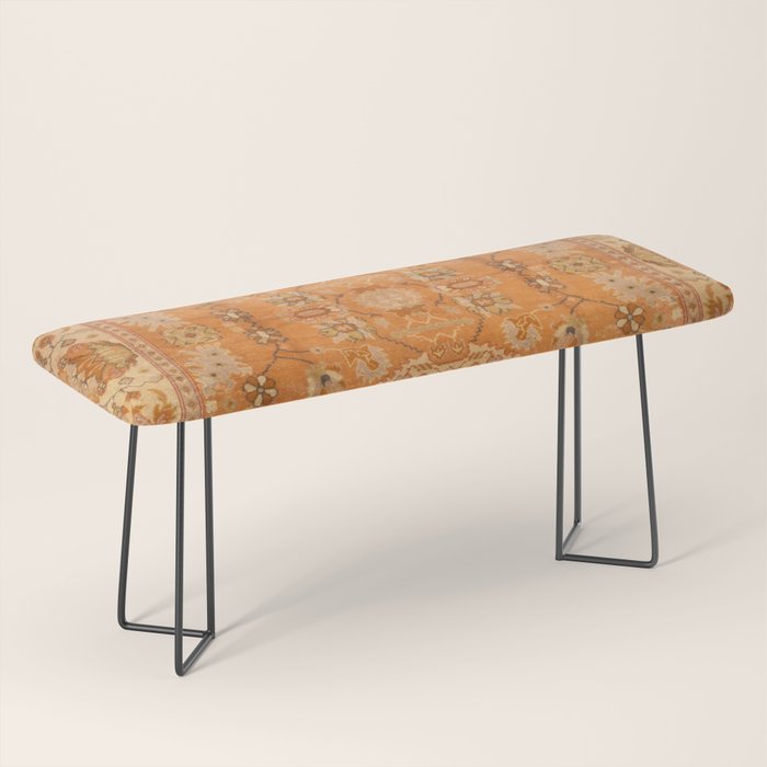 Antique Turkish Oushak Rug Print Bench Gallery Image 1