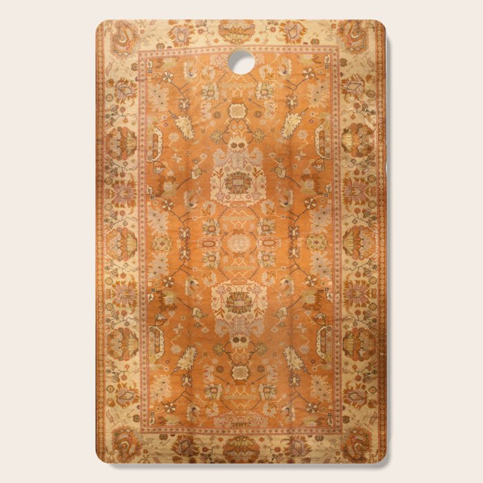 Antique Turkish Oushak Rug Print Cutting Board Gallery Image 1